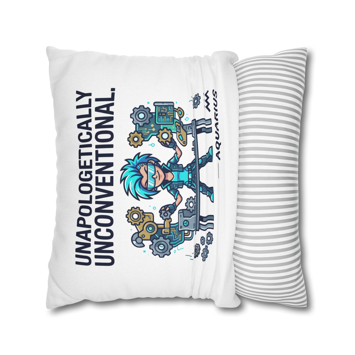 Aquarius Zodiac Spun Polyester Square Pillowcase