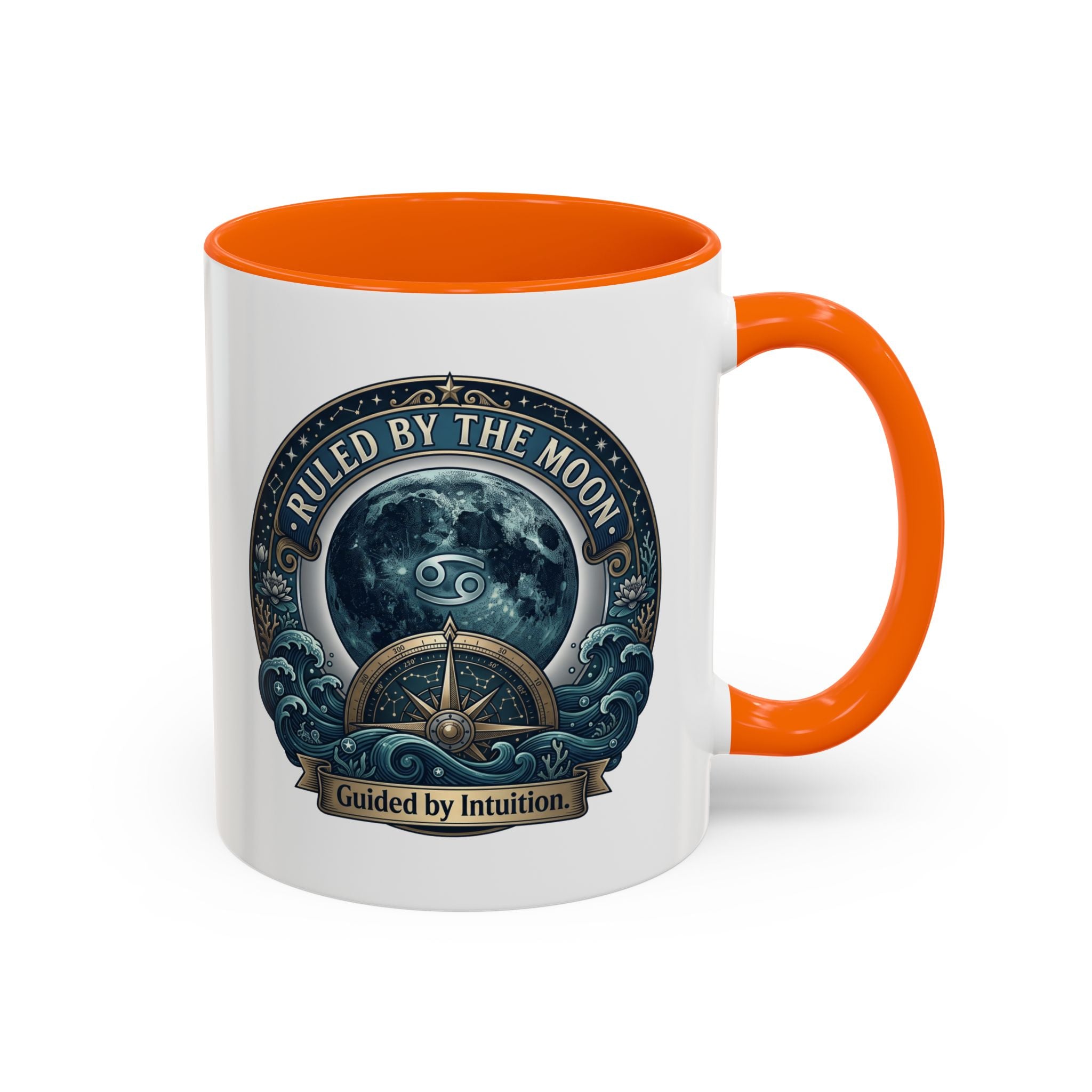 Ruled by the Moon Accent Coffee Mug — Zodiac Cancer Astrology 11/15oz