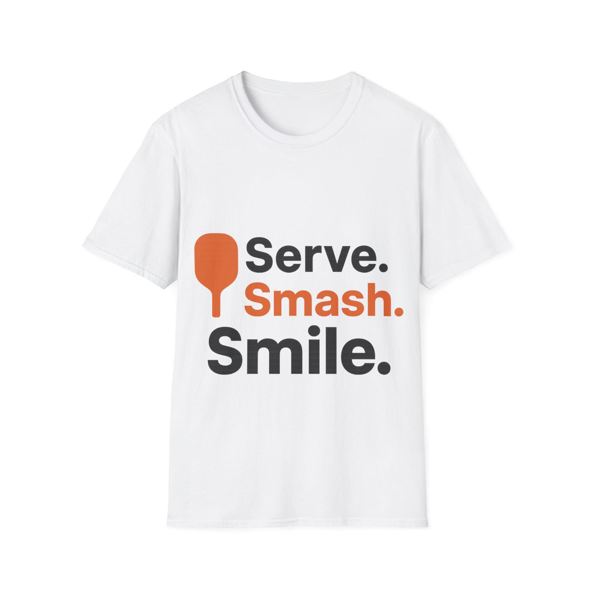 Serve Smash Smile Minimalist Pickleball Word Art White Graphic Tee - Trending Now - September 2026