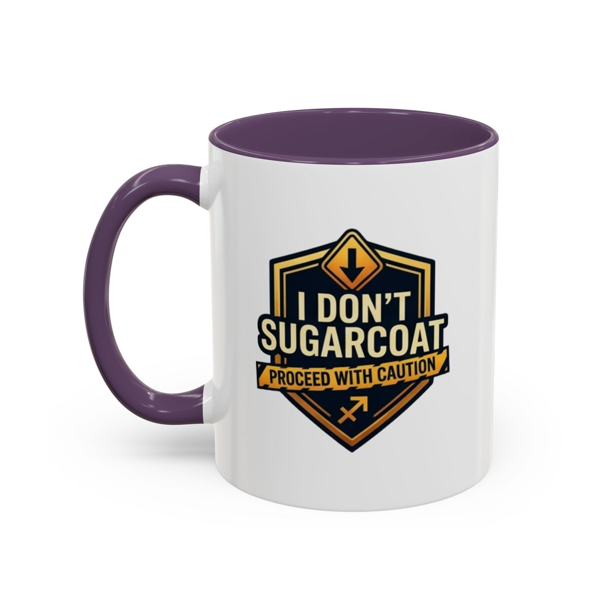 Sagittarius I Don't Sugarcoat Coffee Mug — Bold 'Proceed With Caution' Accent Mug