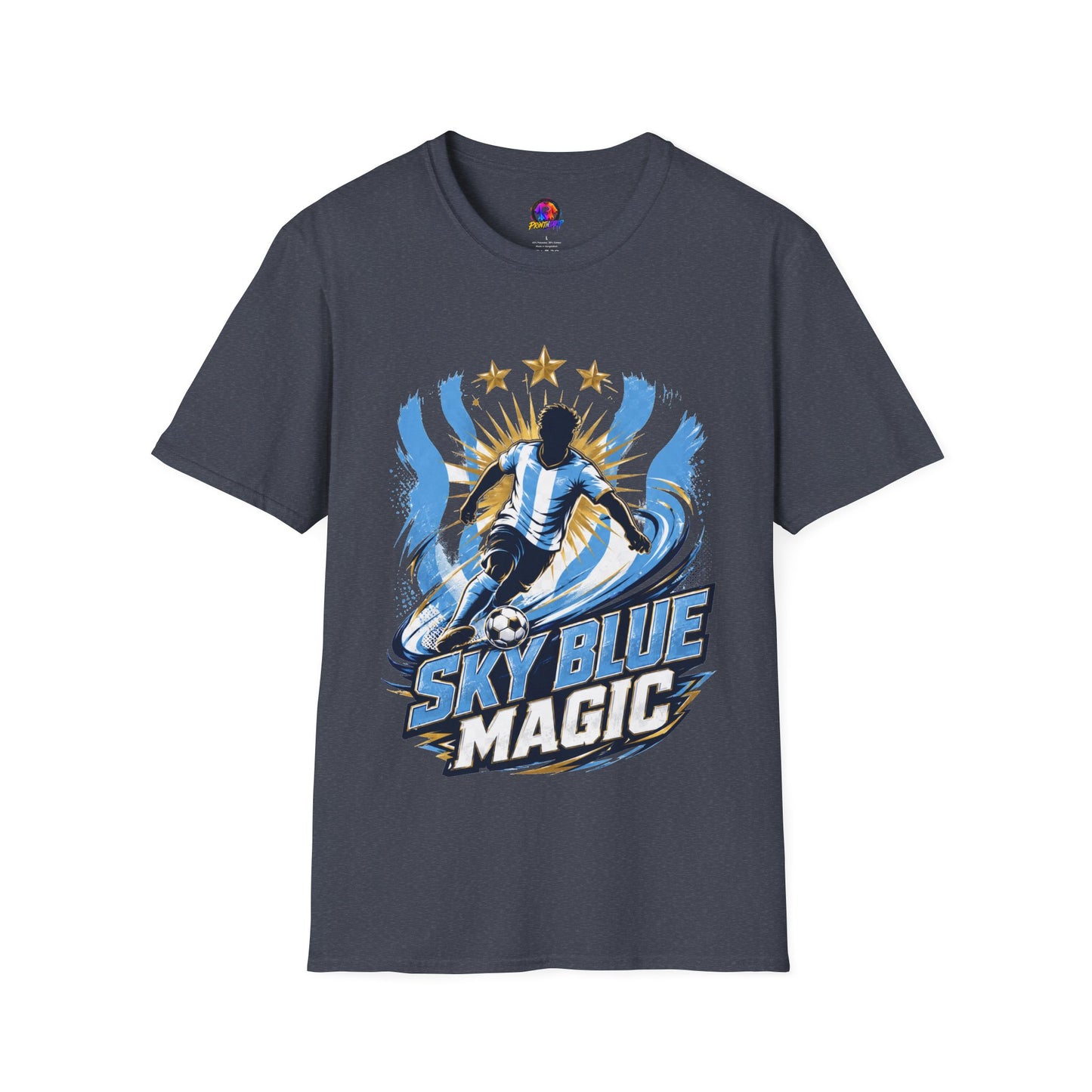 Argentina Sky Blue Magic Soccer T-Shirt — Argentinian Football Player Graphic Tee