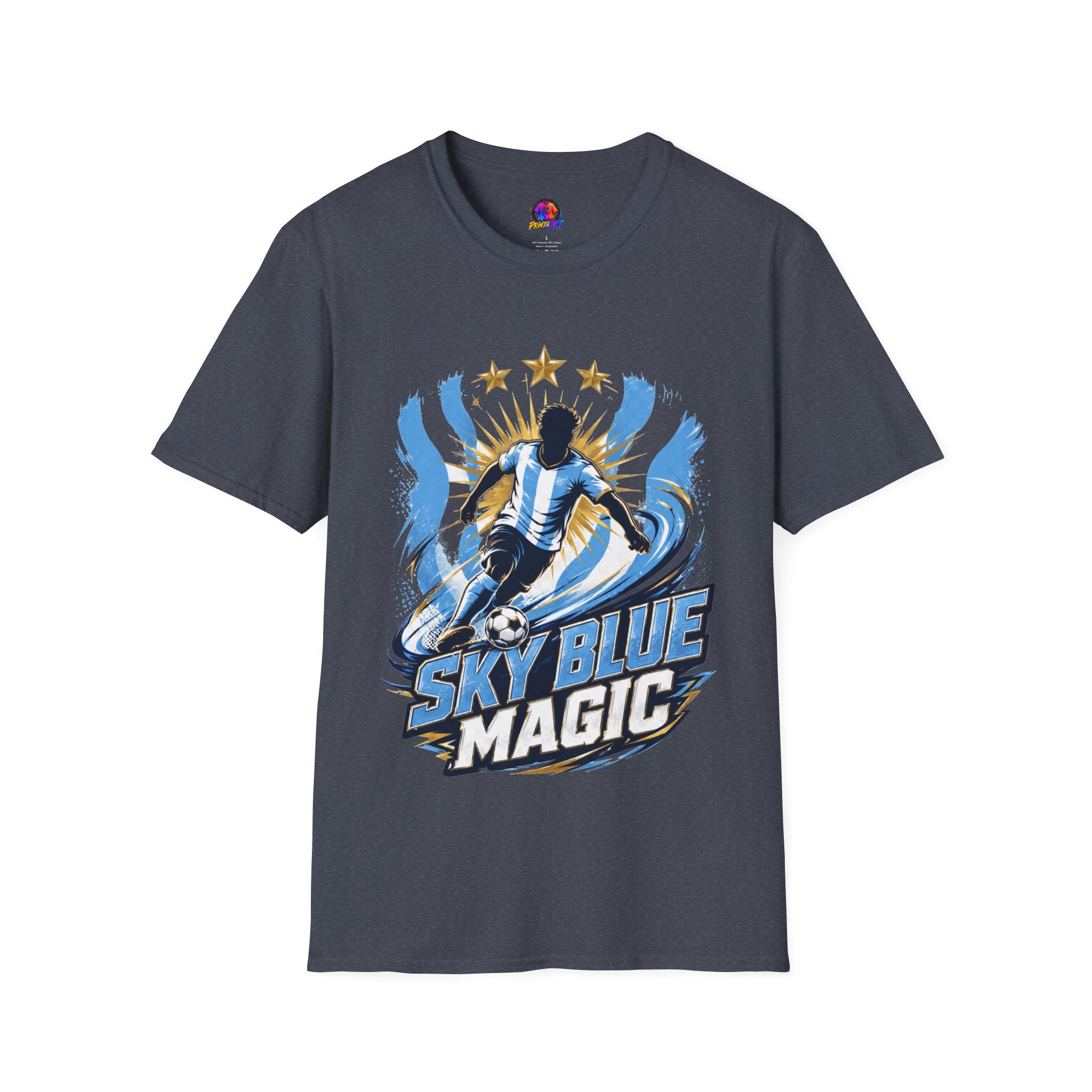 Argentina Sky Blue Magic Soccer T-Shirt — Argentinian Football Player Graphic Tee