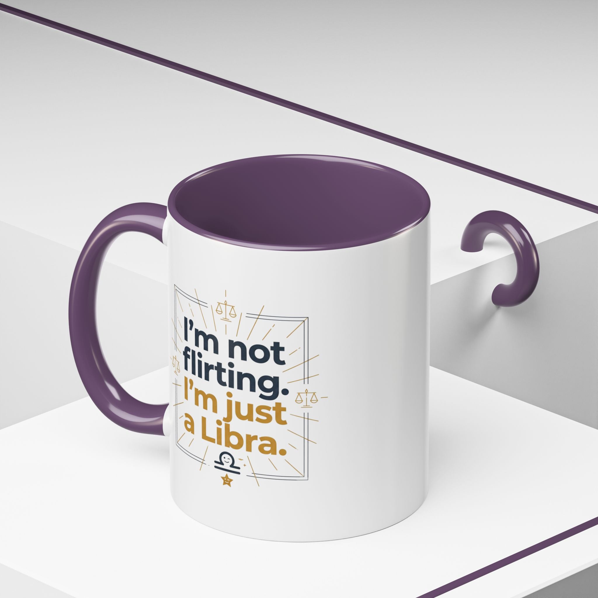 Libra Coffee Mug - "I'm Not Flirting, I'm Just a Libra" Accent Mug