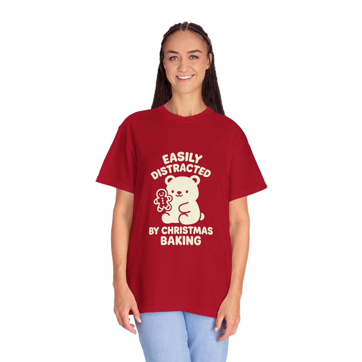 T-Shirt — "Easily Distracted by Christmas Baking" Cute Bear Holiday Tee- Trending Now - October 2026