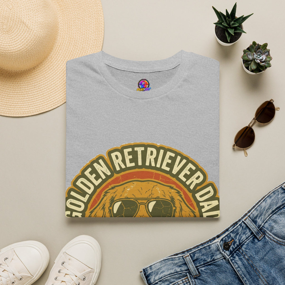 Golden Retriever Dad T-Shirt — Certified Retro Dog Dad Tee