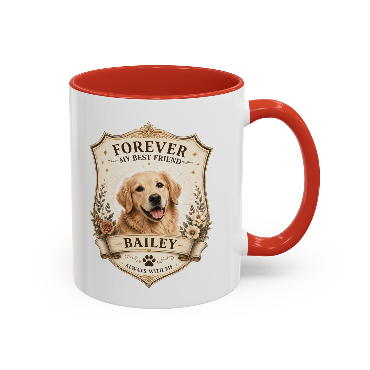 Milo Bailey Dog Dad Mom Golden Retriever Memorial Coffee Mug – “Forever My Best Friend” Personalized Dog Tribute