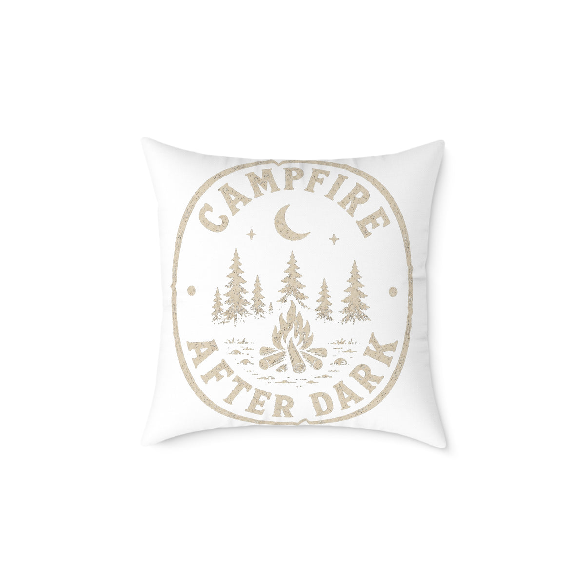 Campfire After Dark Decorative Pillow Milo Bailey Dog Dad Mom— Outdoor-Inspired Square Throw Pillow