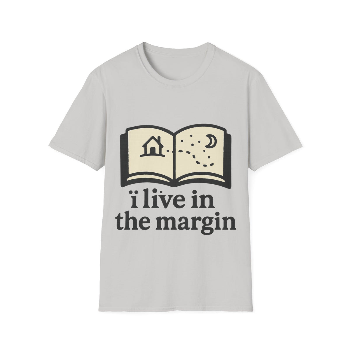 "I Live In The Margin" Bookworm Tee | Cute Celestial Book Graphic T-Shirt - Trending Now - September 2026