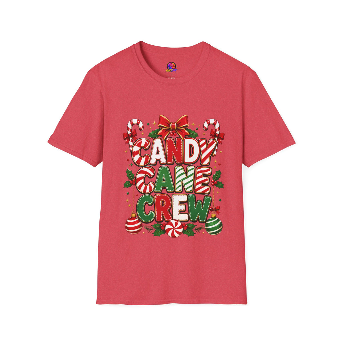 Candy Cane Crew T-Shirt — Festive Christmas Holiday Tee