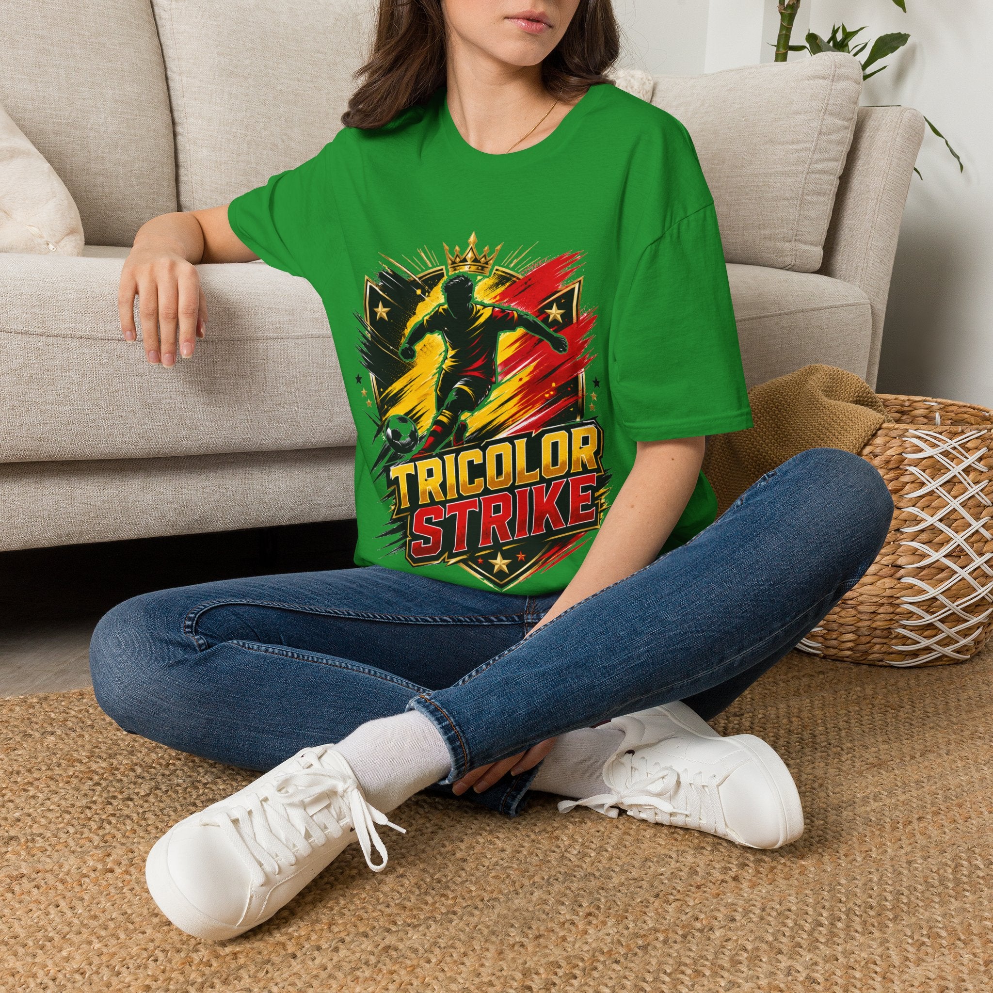 Belgium Soccer T-Shirt — 'Tricolor Strike' Graphic Jersey Tee
