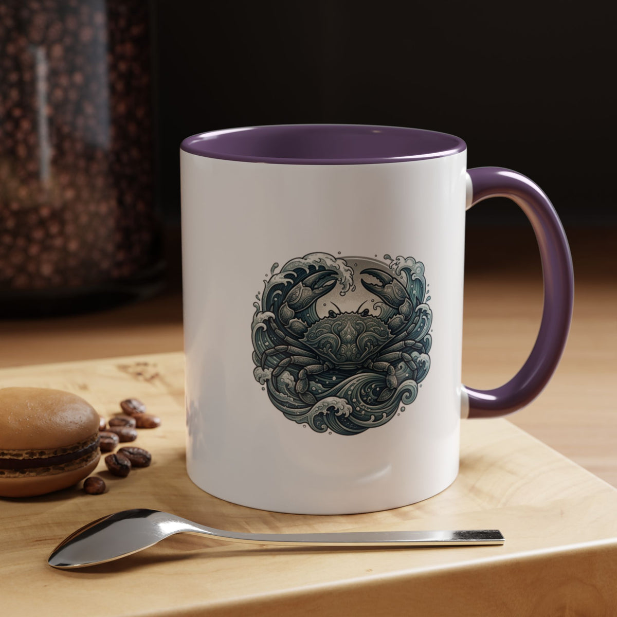 Cancer Zodiac Crab Ocean Crest Accent Coffee Mug