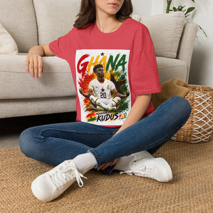 Ghana Football Player Graphic T-Shirt — Ghana Colors & Kudus Print