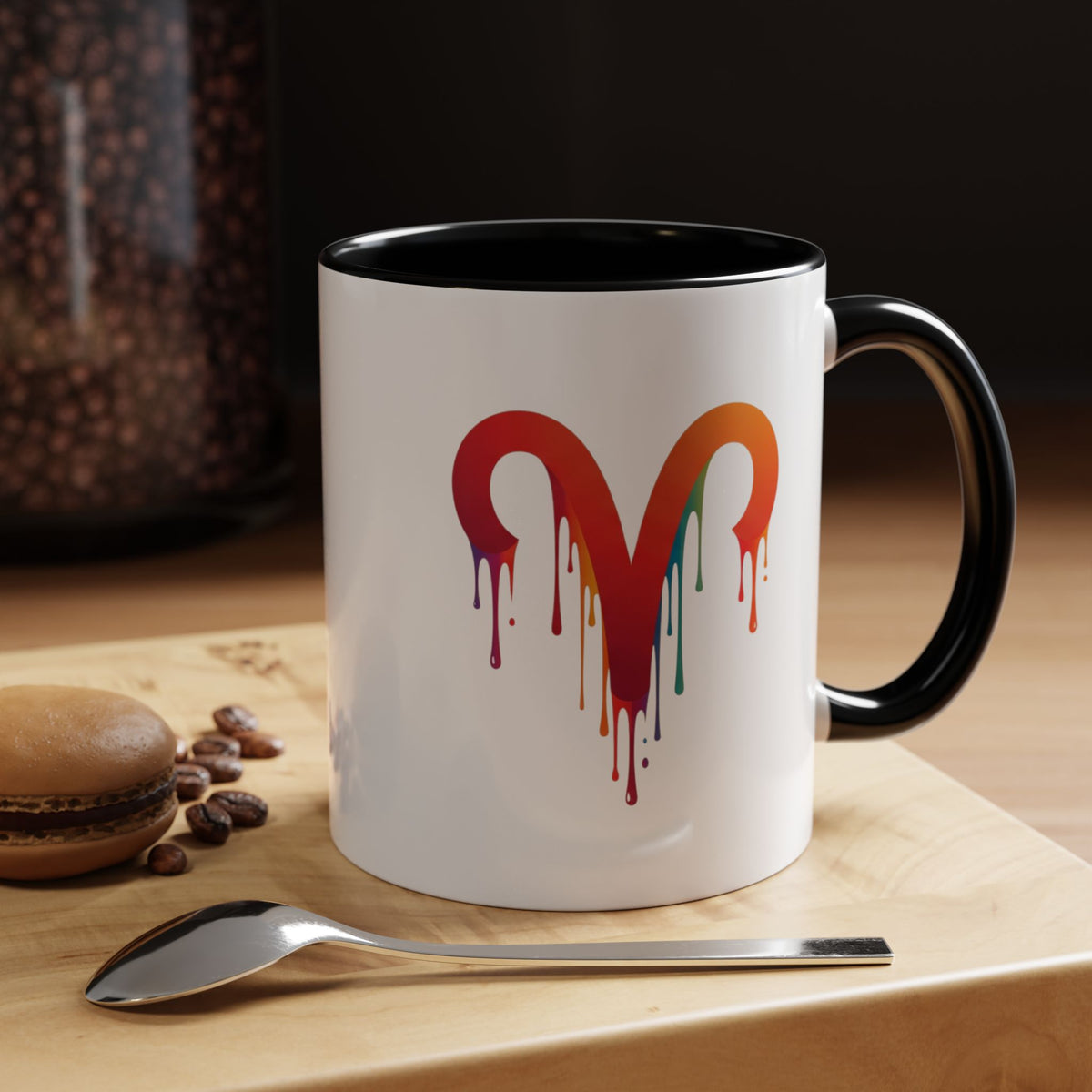 Aries Zodiac Rainbow Drip Aries Coffee Mug — Zodiac Astrology Accent Mug