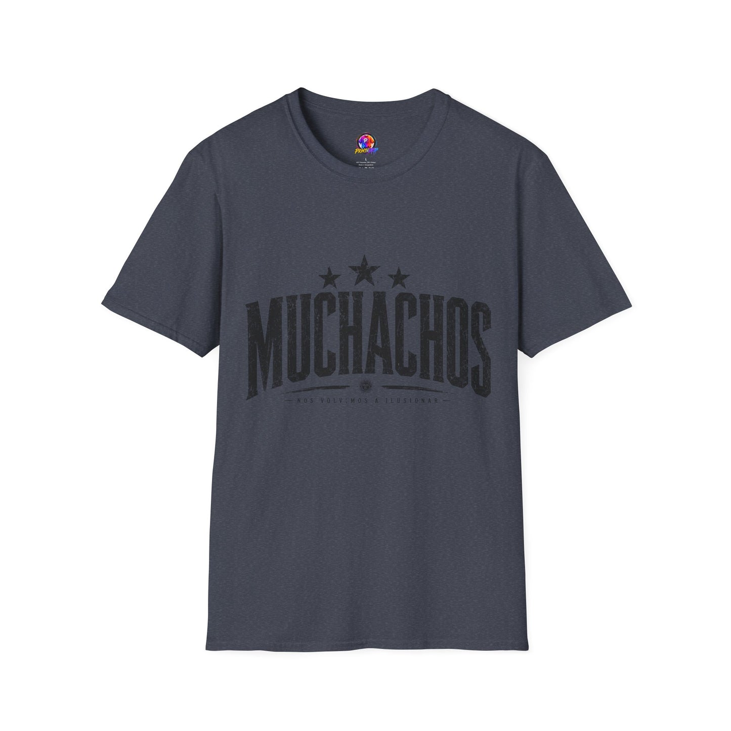 Muchachos Graphic T‑Shirt — Vintage Distressed Crew Tee - Argentina Song, slogan, favorite chant