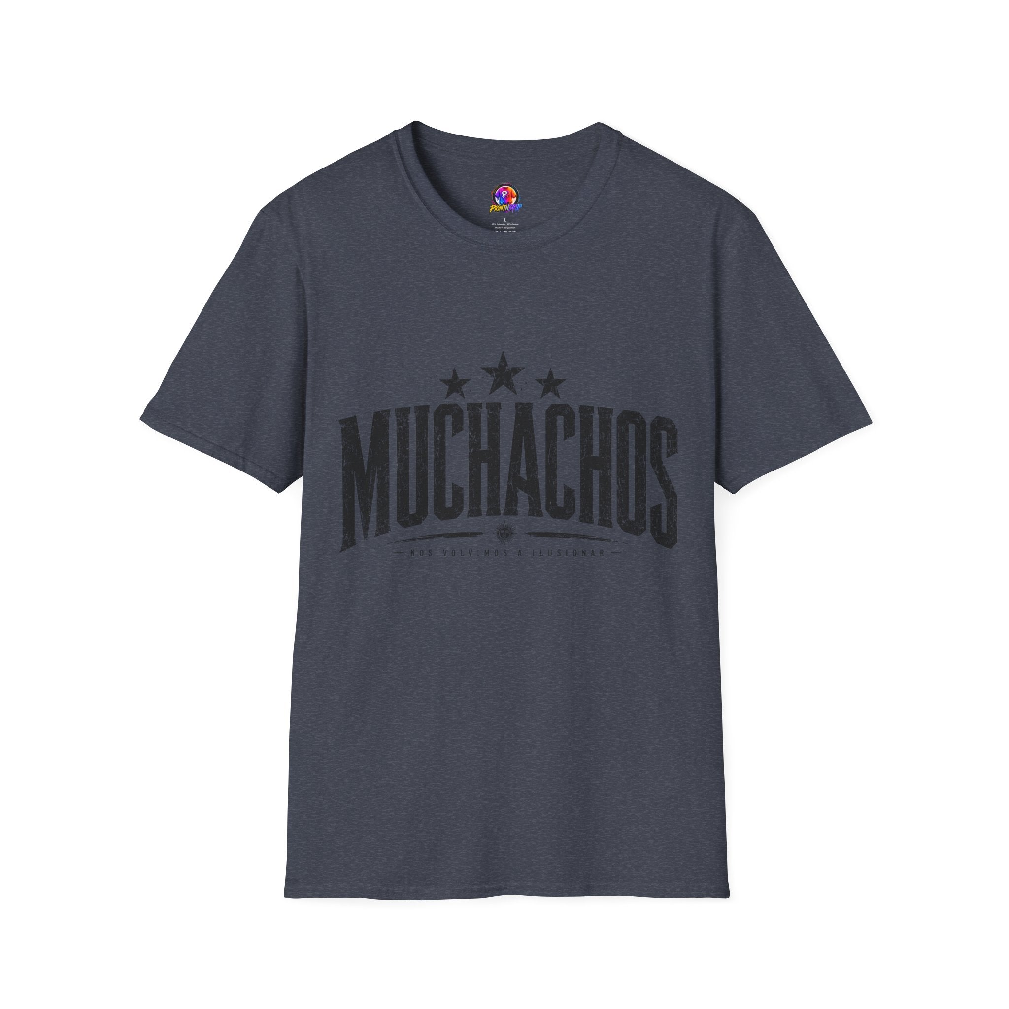 Muchachos Graphic T‑Shirt — Vintage Distressed Crew Tee - Argentina Song, slogan, favorite chant