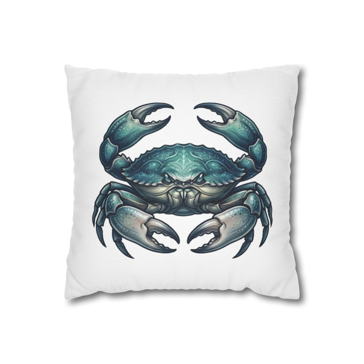 Cancer Zodiac Blue Crab Decorative Pillowcase — Coastal Beach House Accent