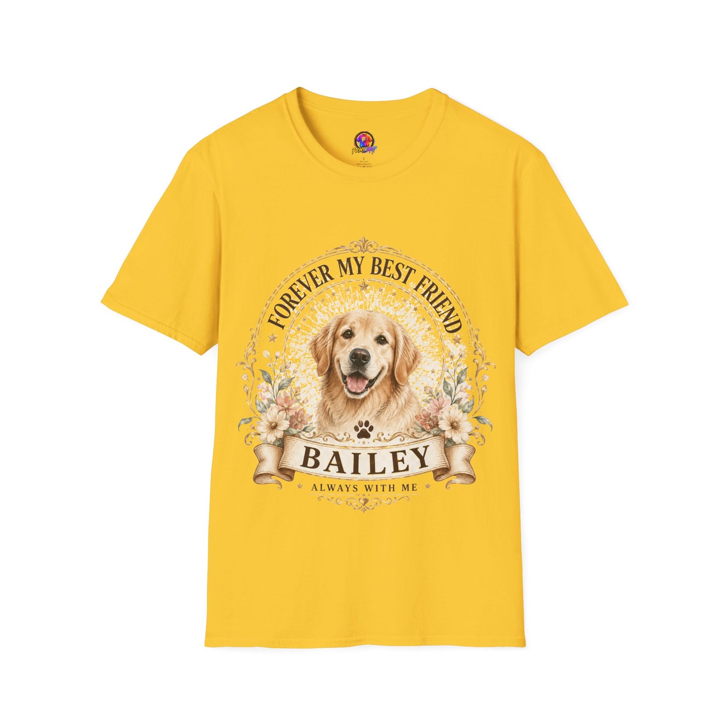 Forever My Best Friend Dog T-Shirt — Personalized Pet Name Golden Retriever Tee