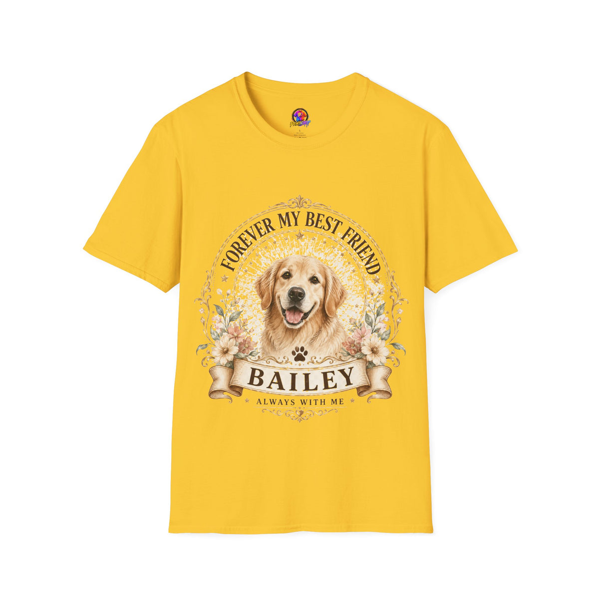 Forever My Best Friend Dog T-Shirt — Personalized Pet Name Golden Retriever Tee