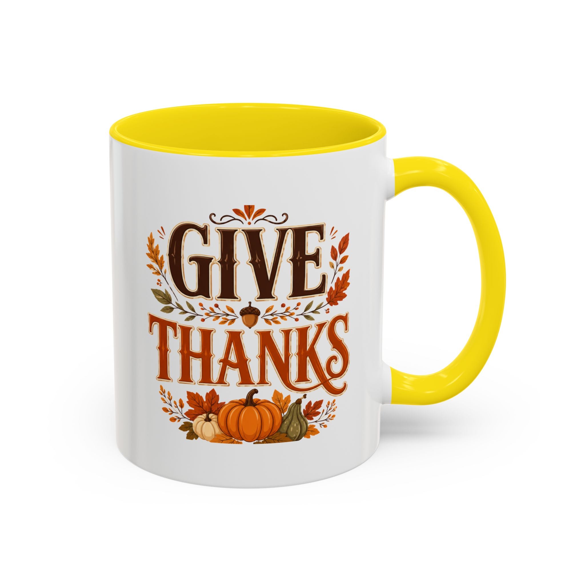 Thanksgiving Mug Give Thanks Coffee Mug — Thanksgiving Fall Accent Mug