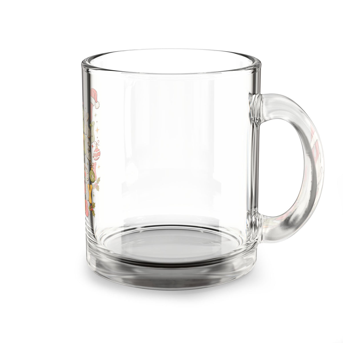 Modern Day Christmas Glass Mug  10oz Glass Mug — "Work Bestie Holiday Club" Festive Coffee Cup (10oz)