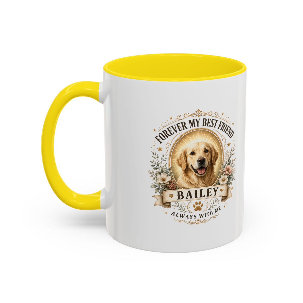 Milo Bailey Dog Dad Mom Personalized Dog Photo Coffee Mug — "Forever My Best Friend" Memorial Mug