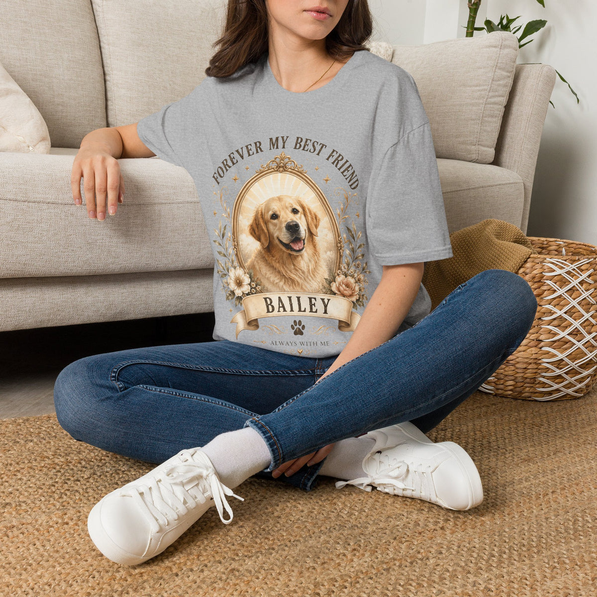 Dog Memorial T-Shirt — "Forever My Best Friend" Personalized Pet Tribute