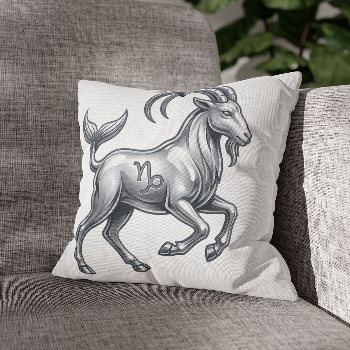 Capricorn Zodiac Pillowcase — Goat-Mermaid Astrology Cushion Cover