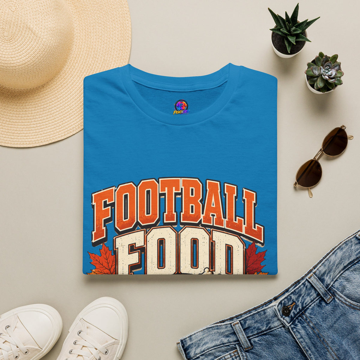 Thanksgiving T-Shirt Football Food Family T-Shirt — Thanksgiving Tailgate Tee for Fans