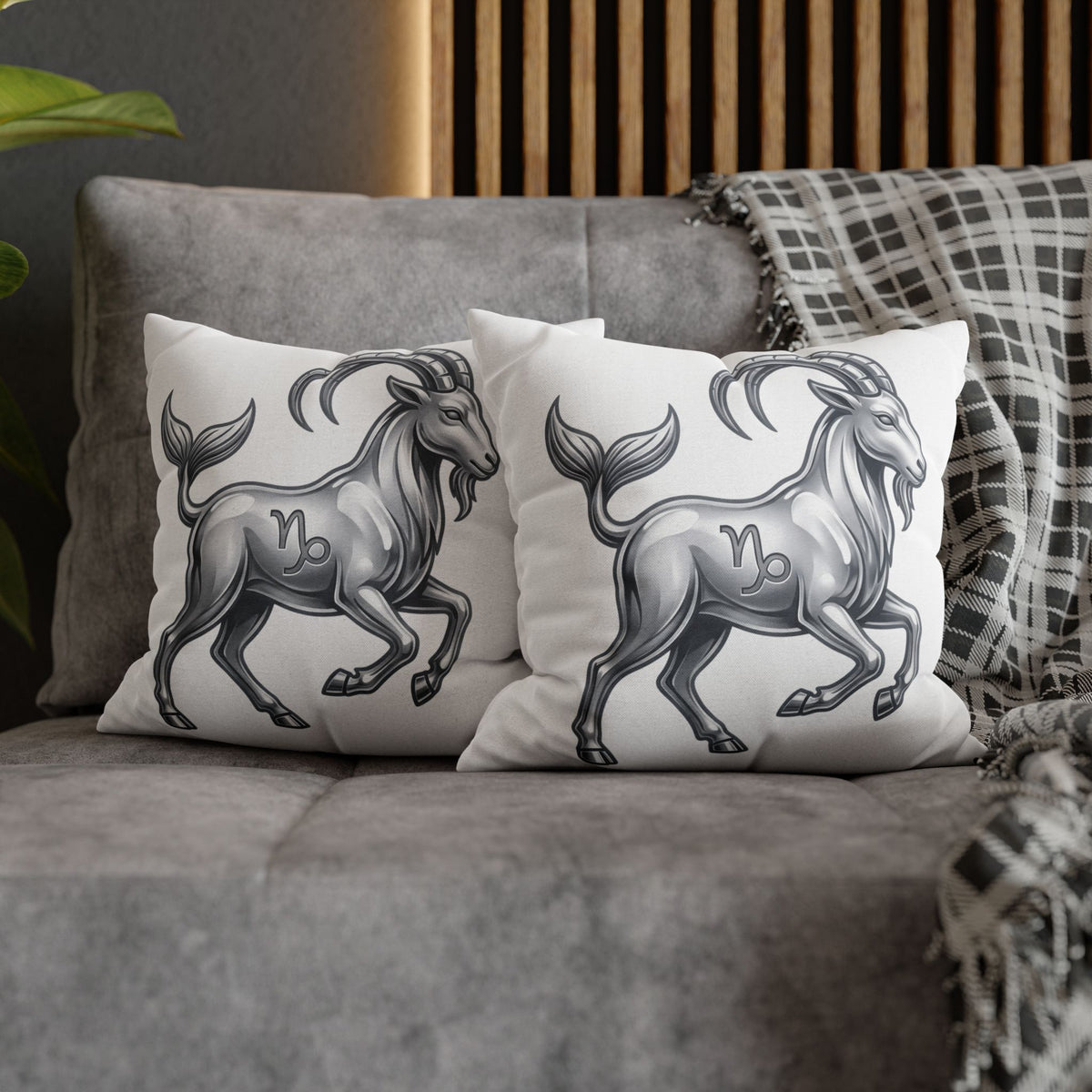 Capricorn Zodiac Pillowcase — Goat-Mermaid Astrology Cushion Cover