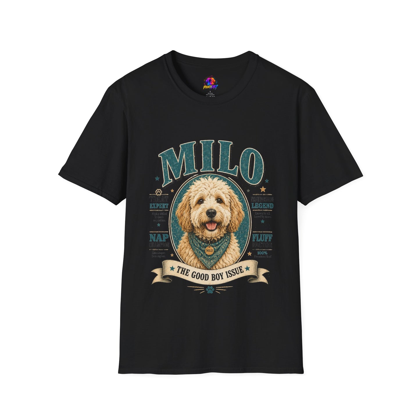 Dog Lover T-Shirt — "MILO" Personalized Pet Portrait Tee