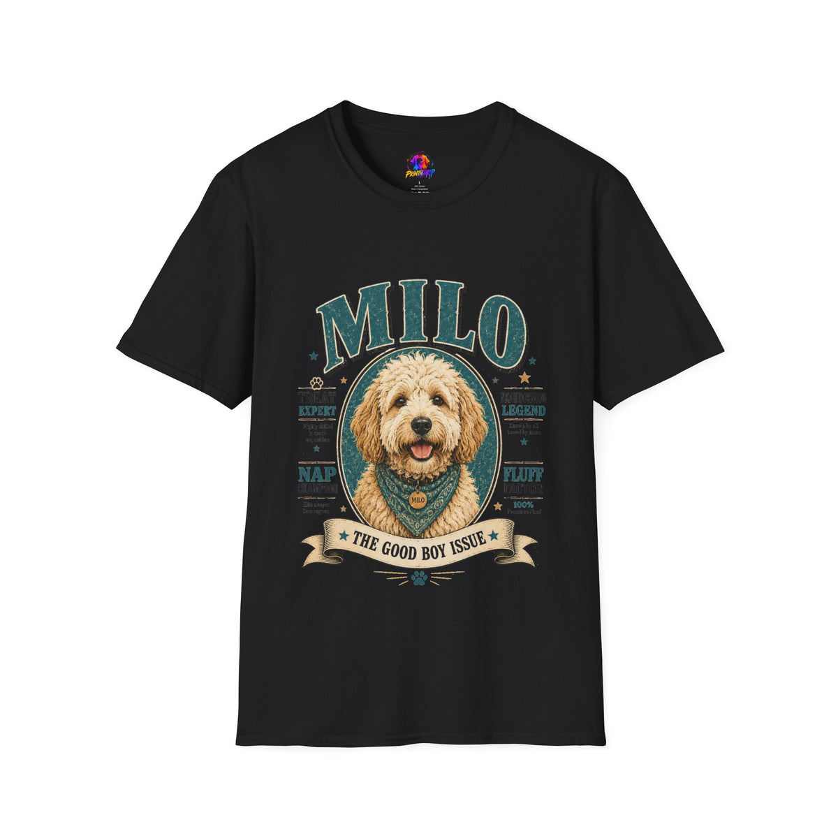 Dog Lover T-Shirt — "MILO" Personalized Pet Portrait Tee
