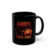 Aries Zodiac Aries Mug — 0% Filter, 100% Fire Zodiac Coffee Cup