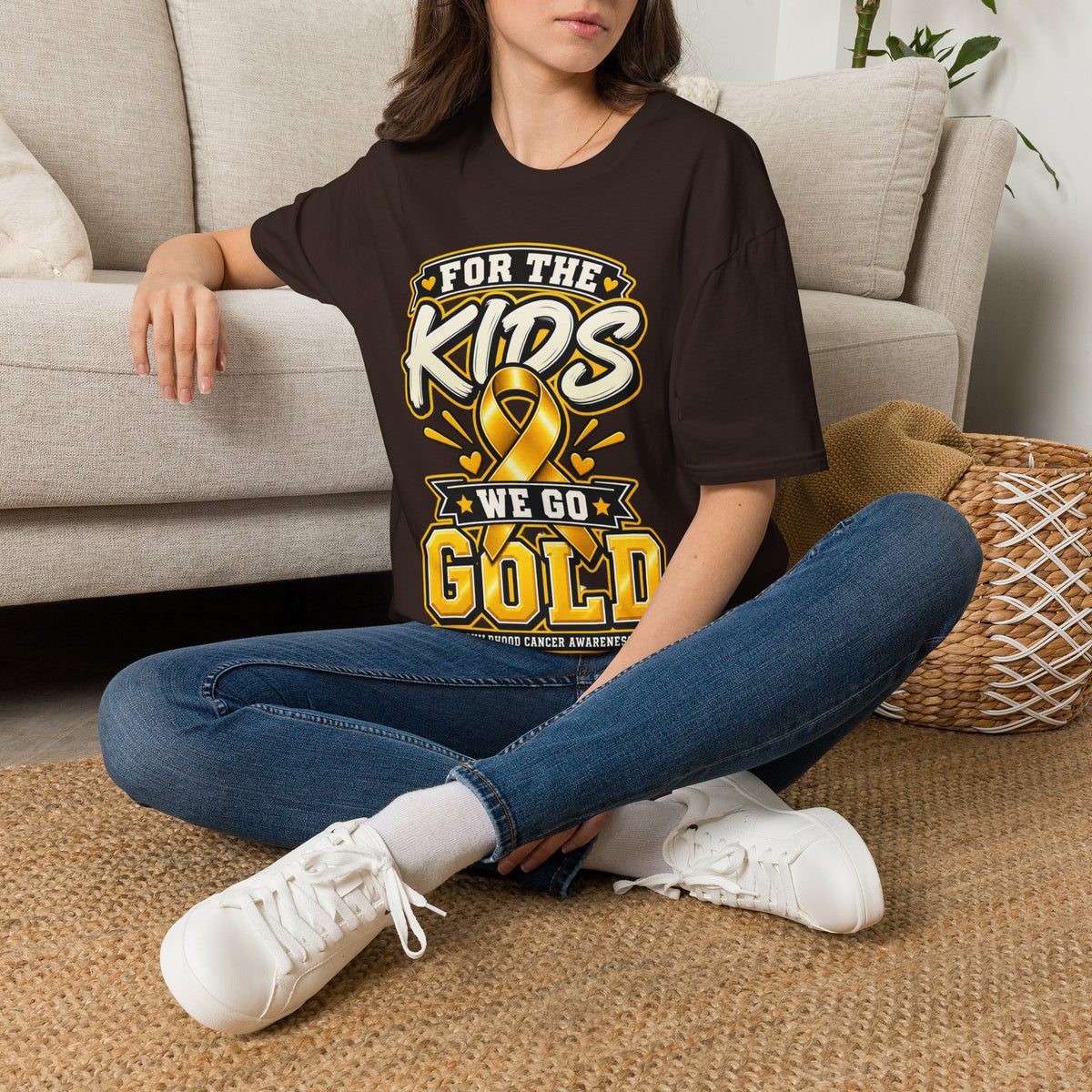 Kids Childhood Cancer Awareness T-Shirt — "For the Kids We Go Gold"