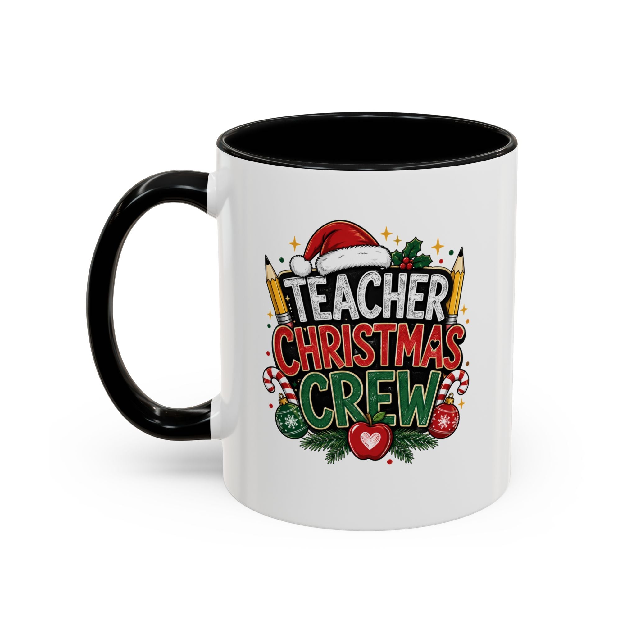 Teacher Christmas Crew Accent Coffee Mug – Holiday Teacher Gift