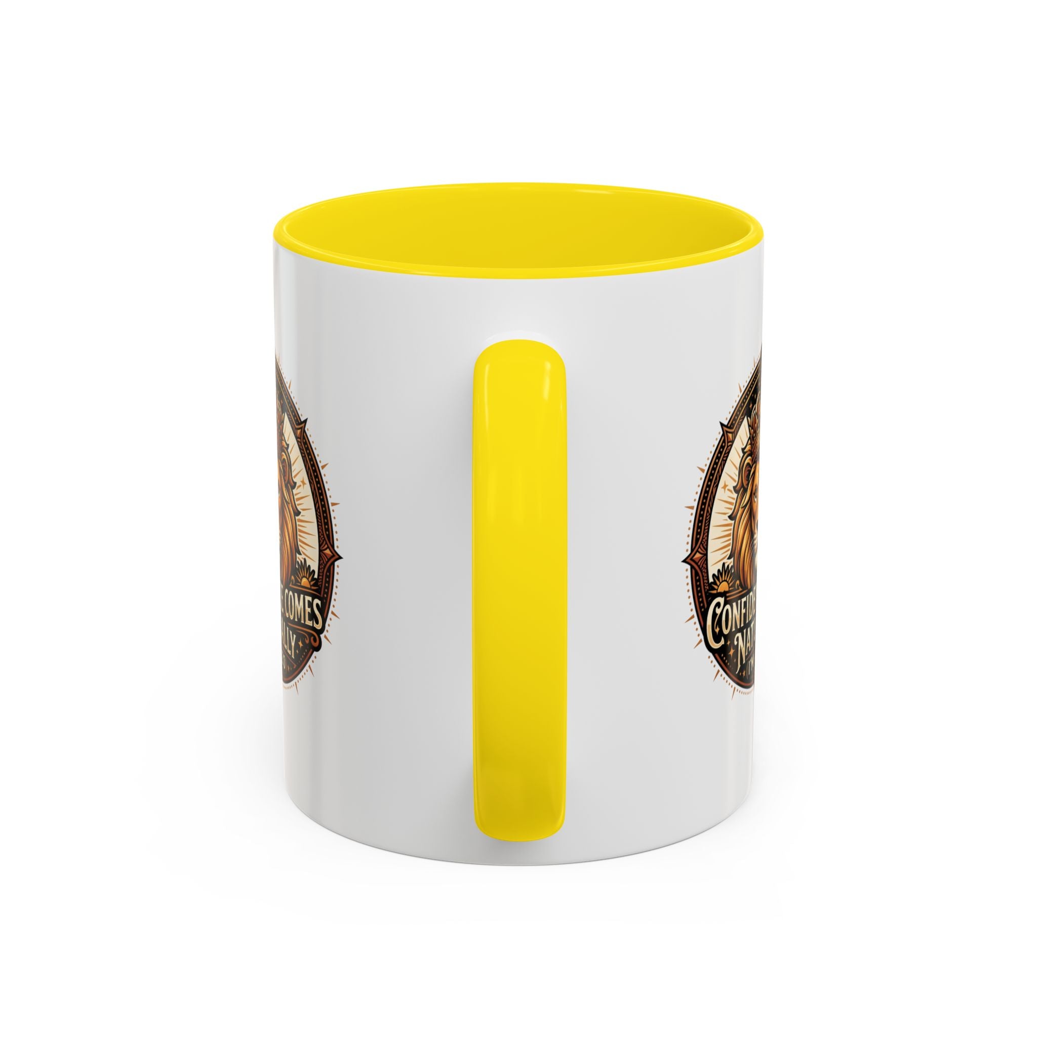 Lion Zodiac Coffee Mug - "Confidence Comes Naturally" Accent Mug (11/15oz)