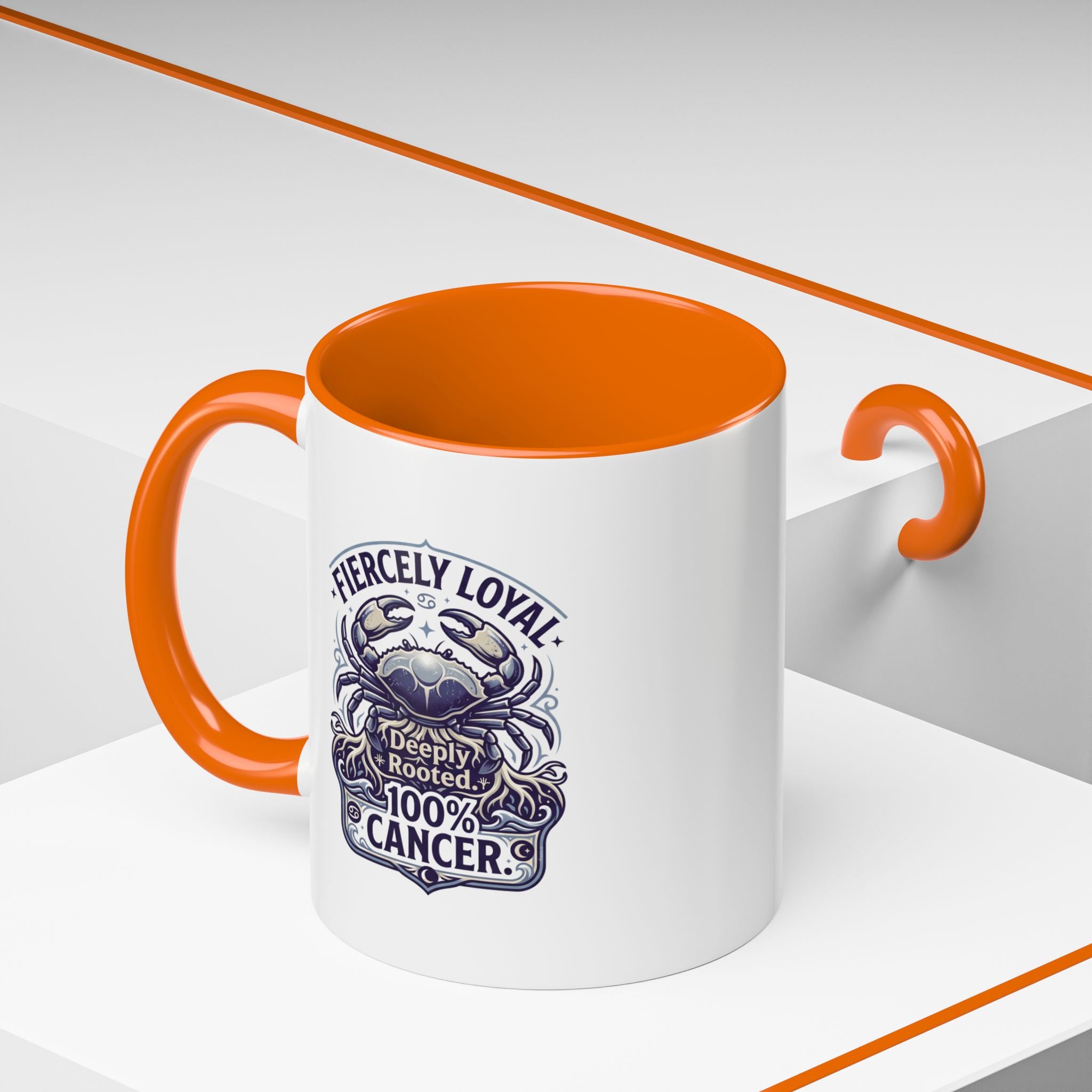 Cancer Zodiac Coffee Mug – "Fiercely Loyal, Deeply Rooted" Accent Mug