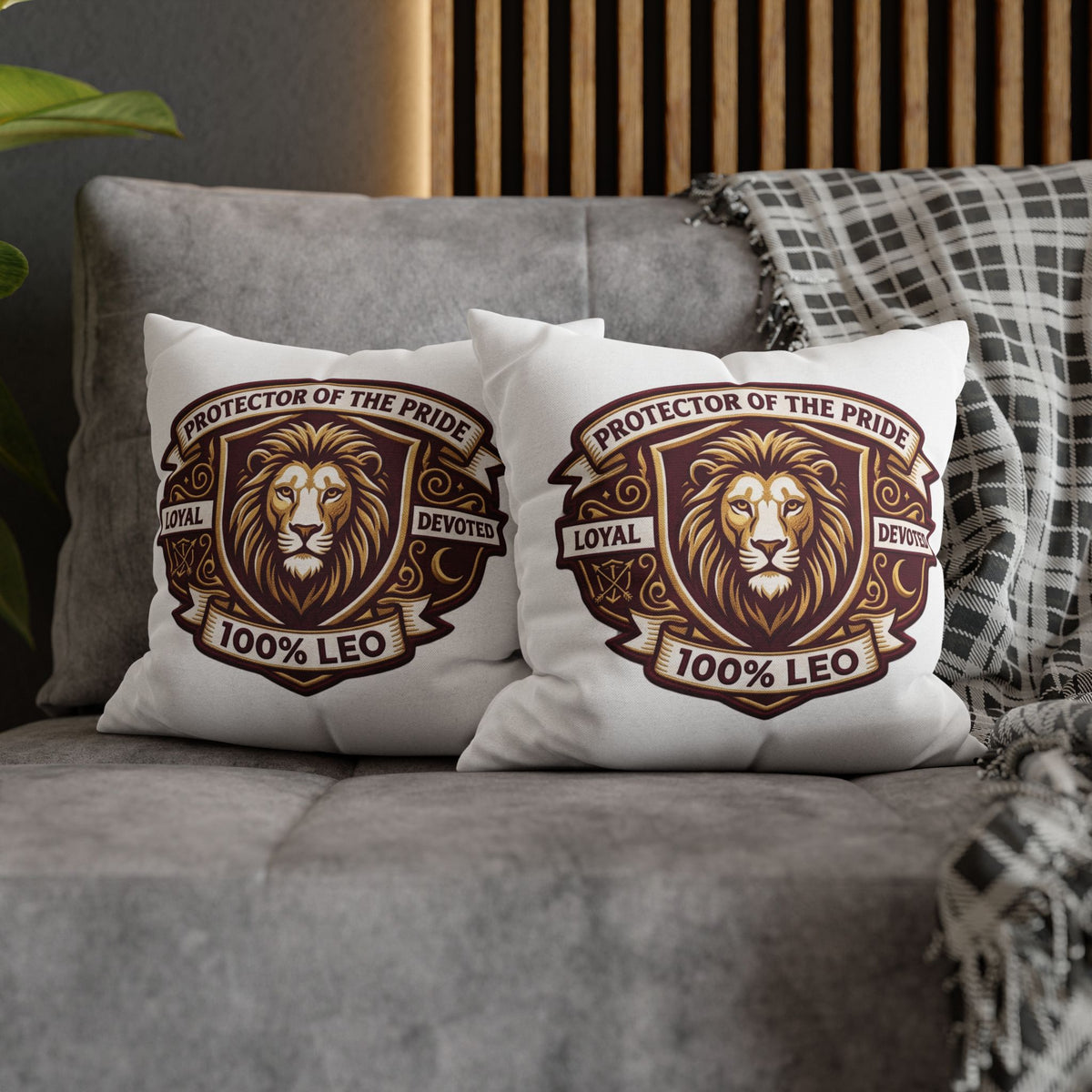 Leo Zodiac Loyal Devoted Spun Polyester Square Pillowcase