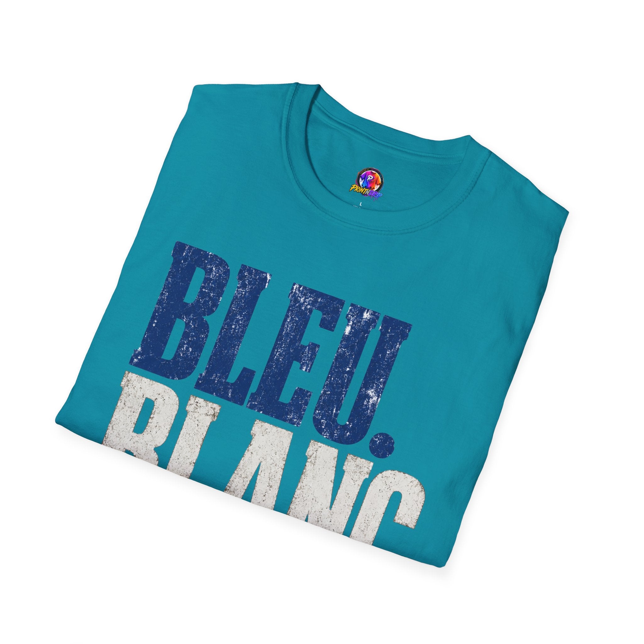 France T-Shirt — Bleu Blanc Foot Vintage French Flag Soccer Graphic Tee