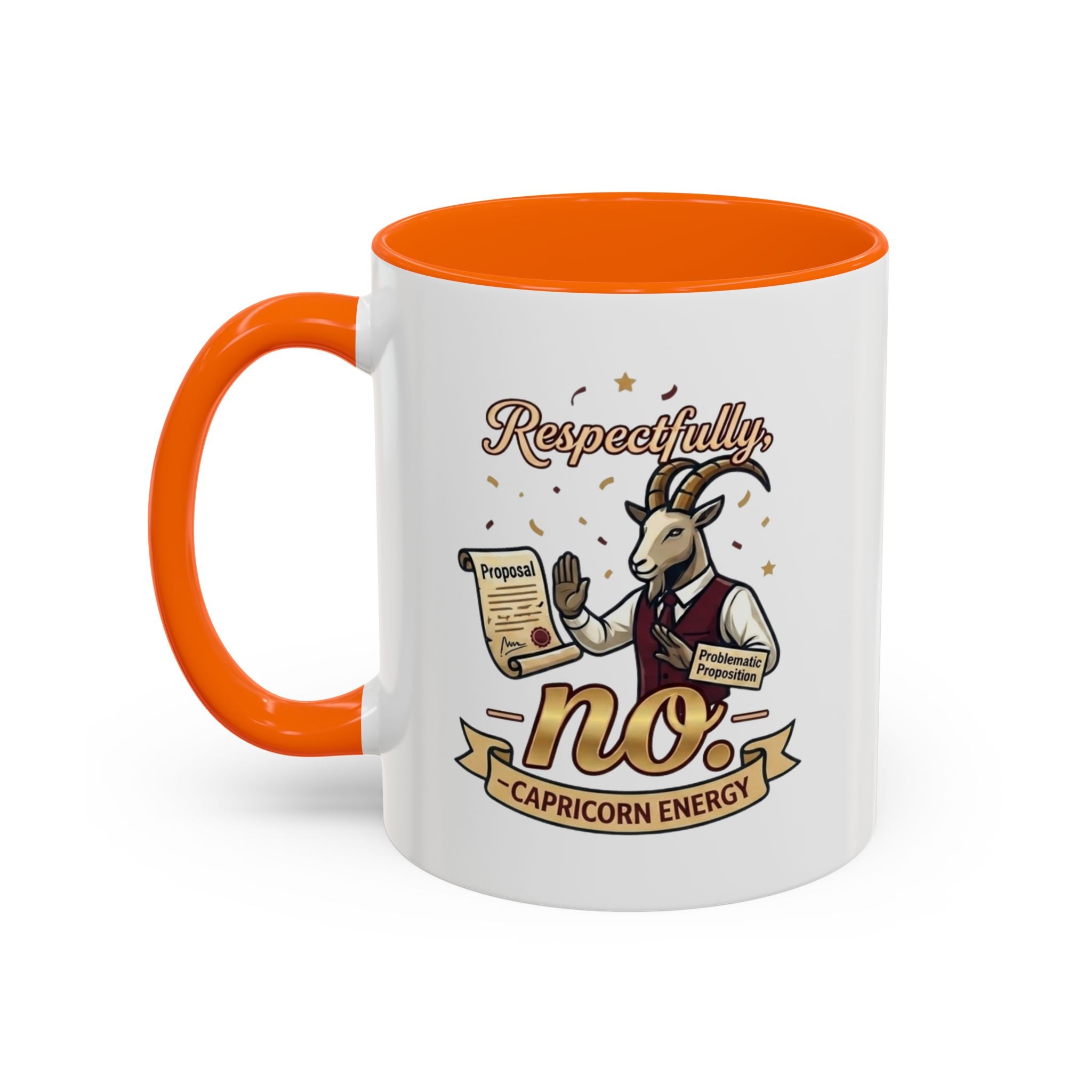 Respectfully No Capricorn Energy Coffee Mug — Zodiac Goat Astrology Gift (11/15oz)