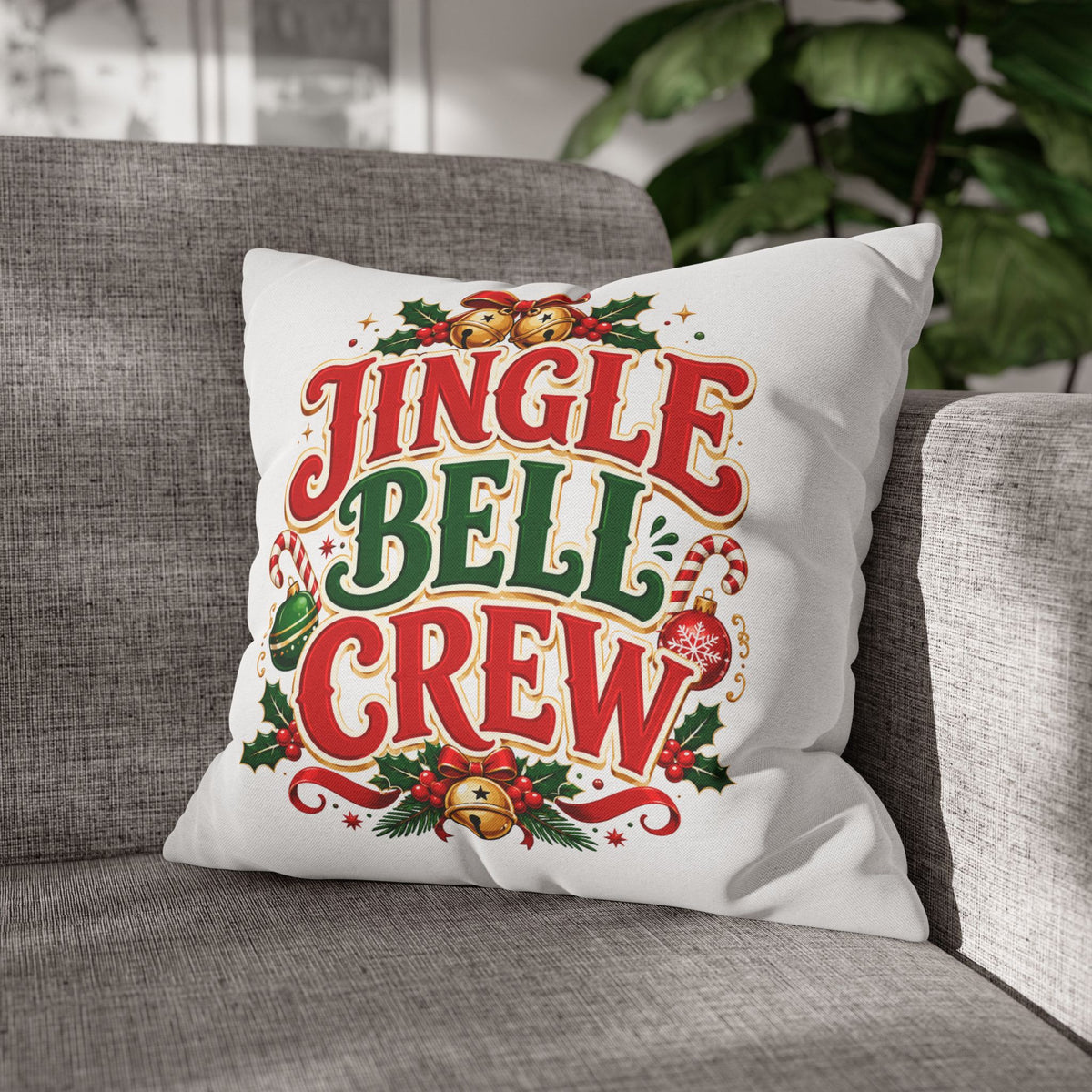 Christmas Jingle Bell Crew Christmas Throw Pillowcase