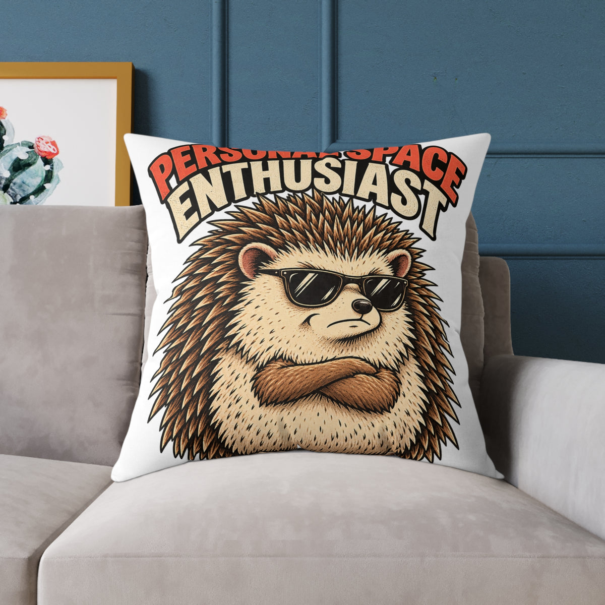 Personal Space Enthusiast Hedgehog Funny  Throw Pillow