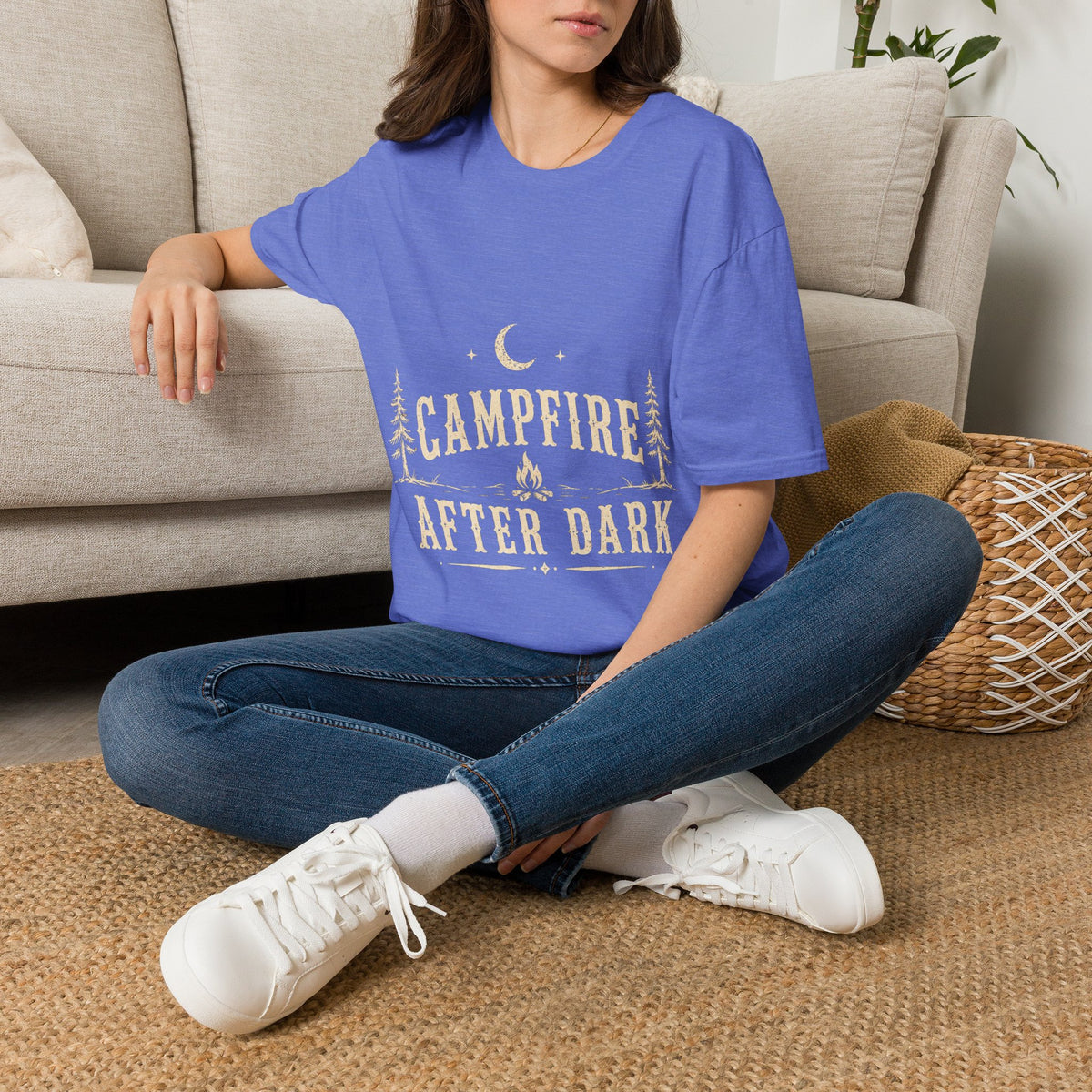Campfire After Dark T-Shirt — Moonlit Camping Graphic Tee