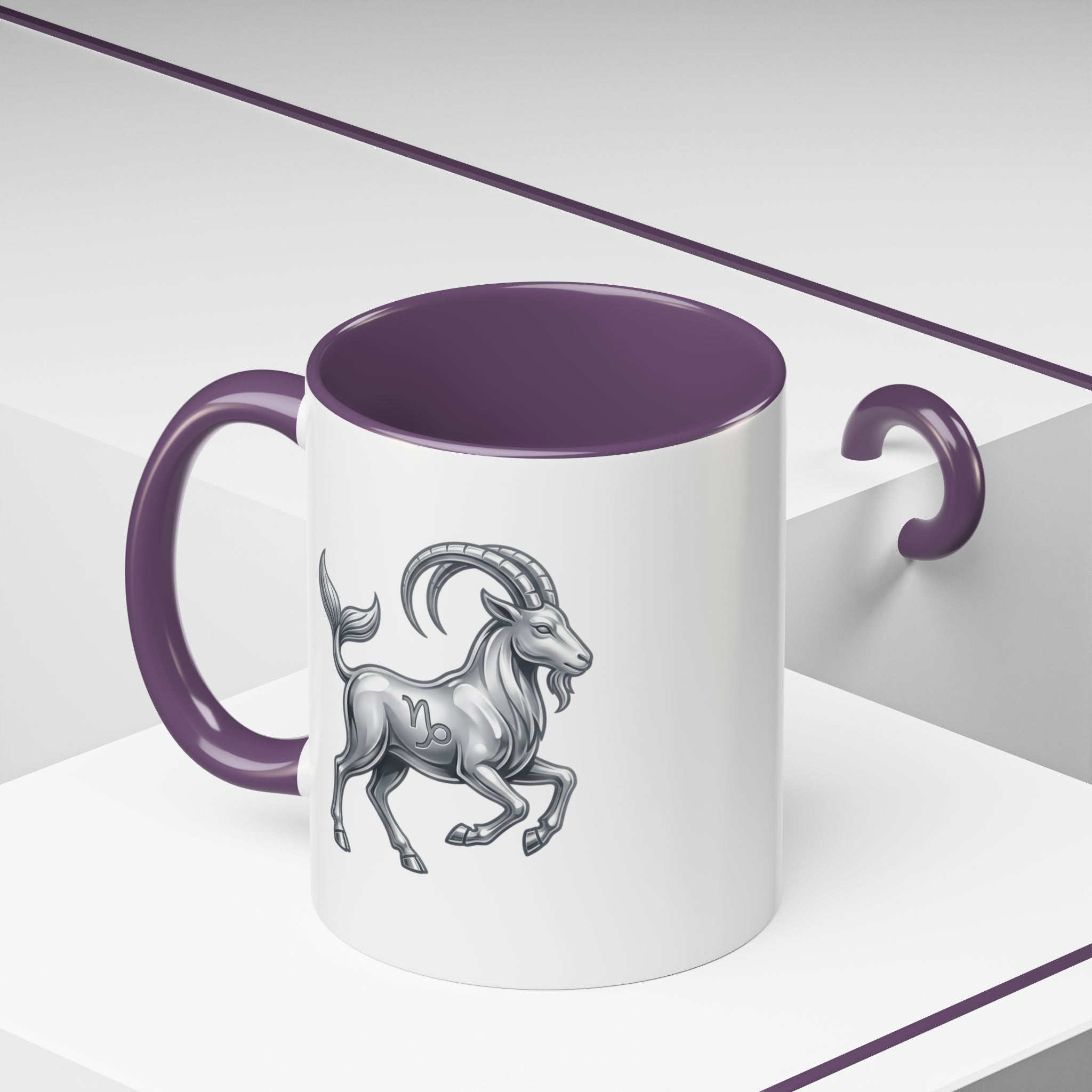 Capricorn Zodiac Accent Coffee Mug — Capricorn Goat Horoscope Gift