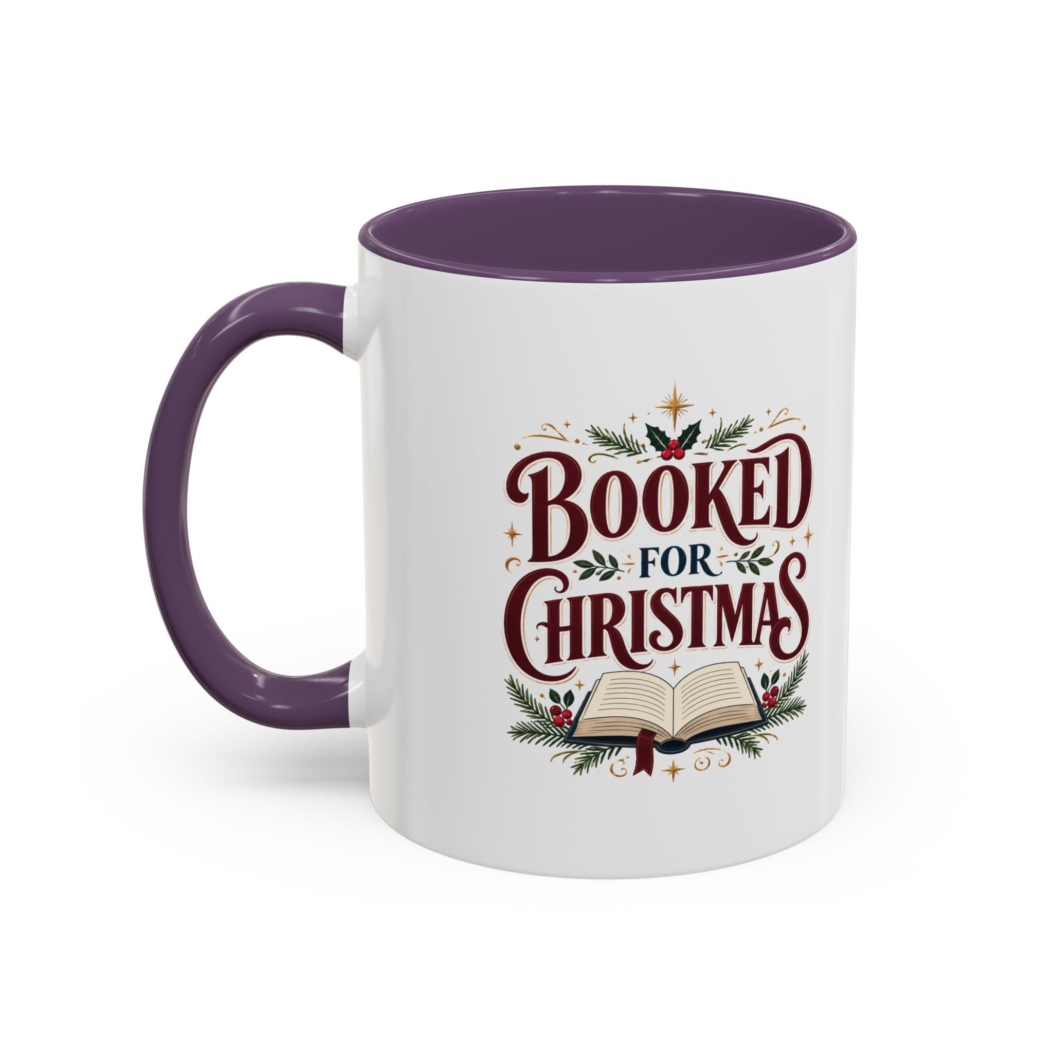 Christmas Booked for Christmas Coffee Mug — Holiday Book Lover Accent Mug