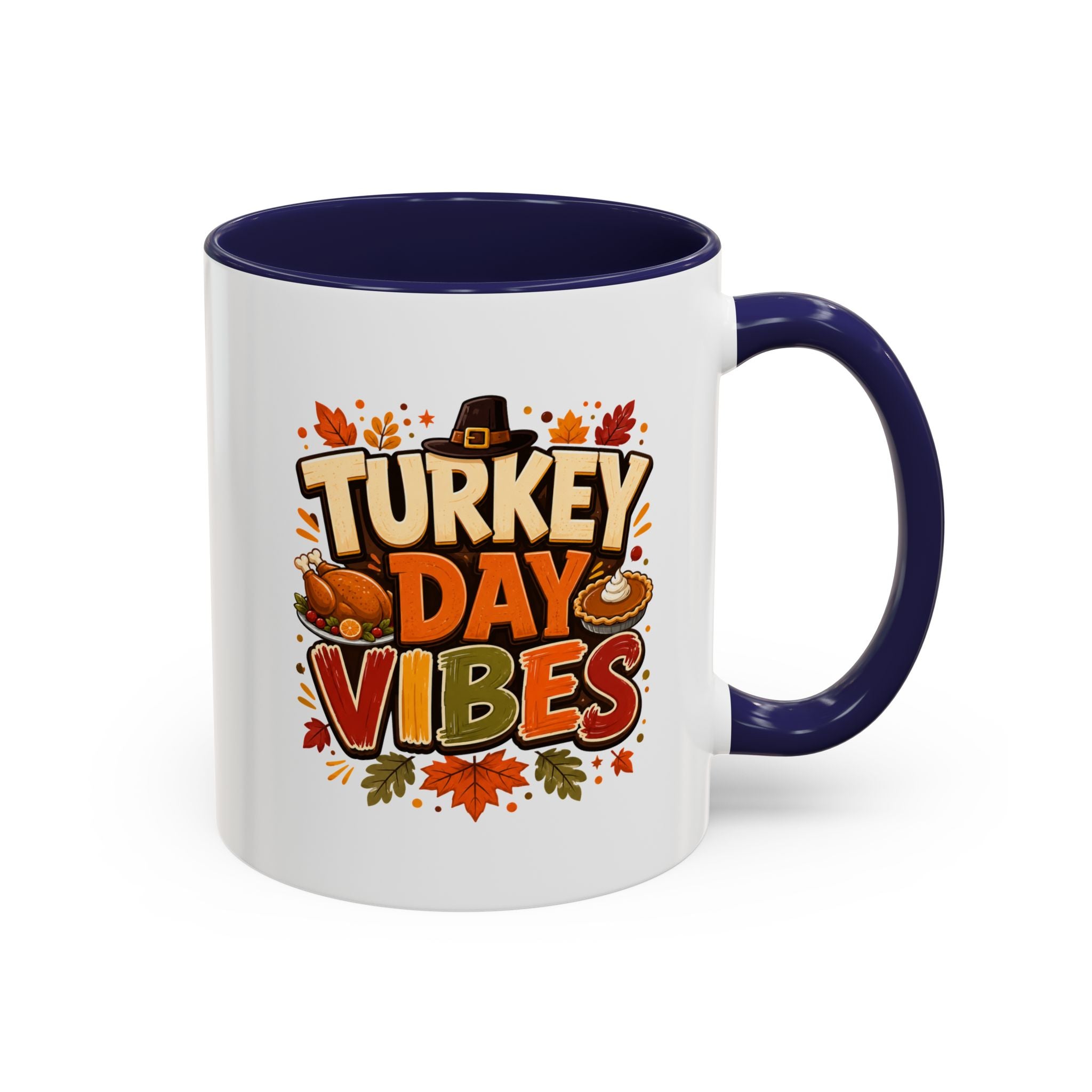Thanksgiving Mug Turkey Day Vibes Accent Mug — Thanksgiving Coffee Cup