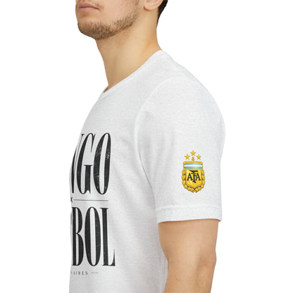 Argentina - Tango y Fútbol Graphic Tee - Bold Serif Soccer & Dance Shirt