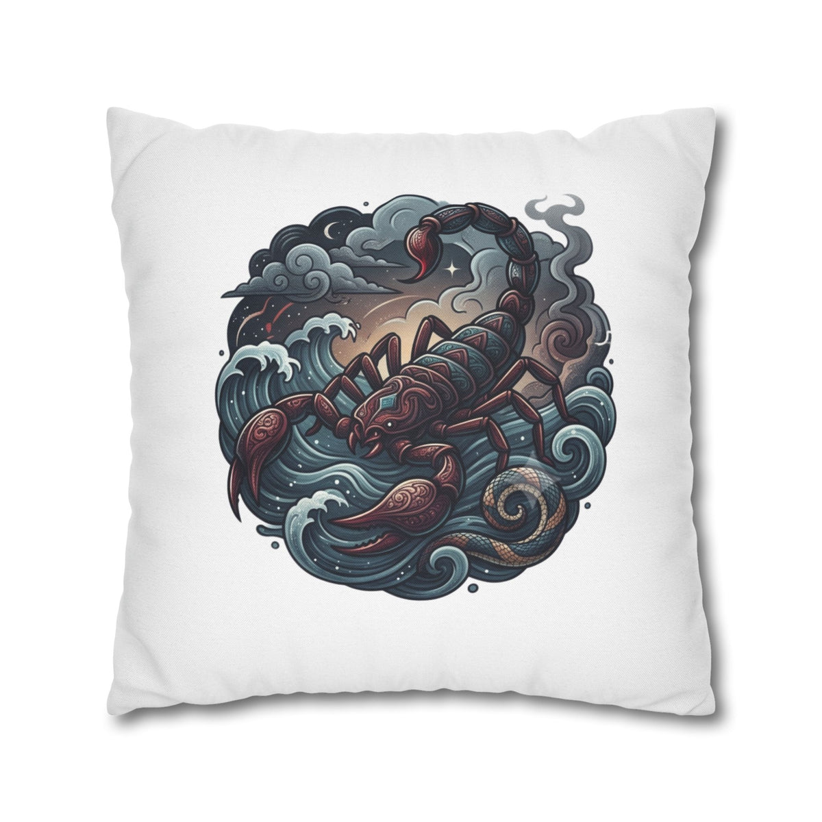 Scorpion Wave Decorative Pillowcase — Zodiac Scorpio Throw Pillow Cover