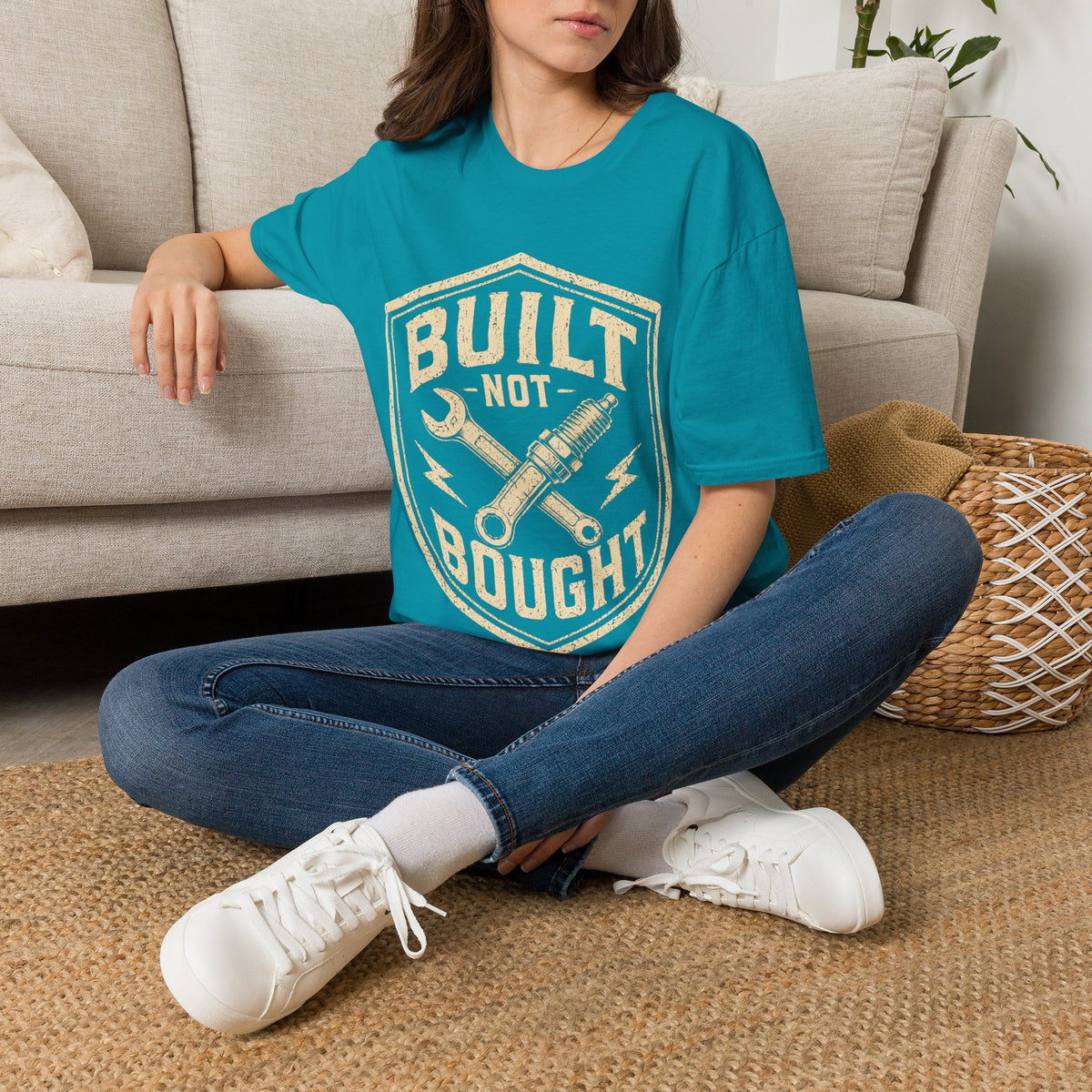Built Not Bought T-Shirt — Vintage Mechanic Auto Repair Tee