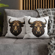 Taurus Bull Head Decorative Pillowcase — Rustic Farmhouse Toss Pillow Cover