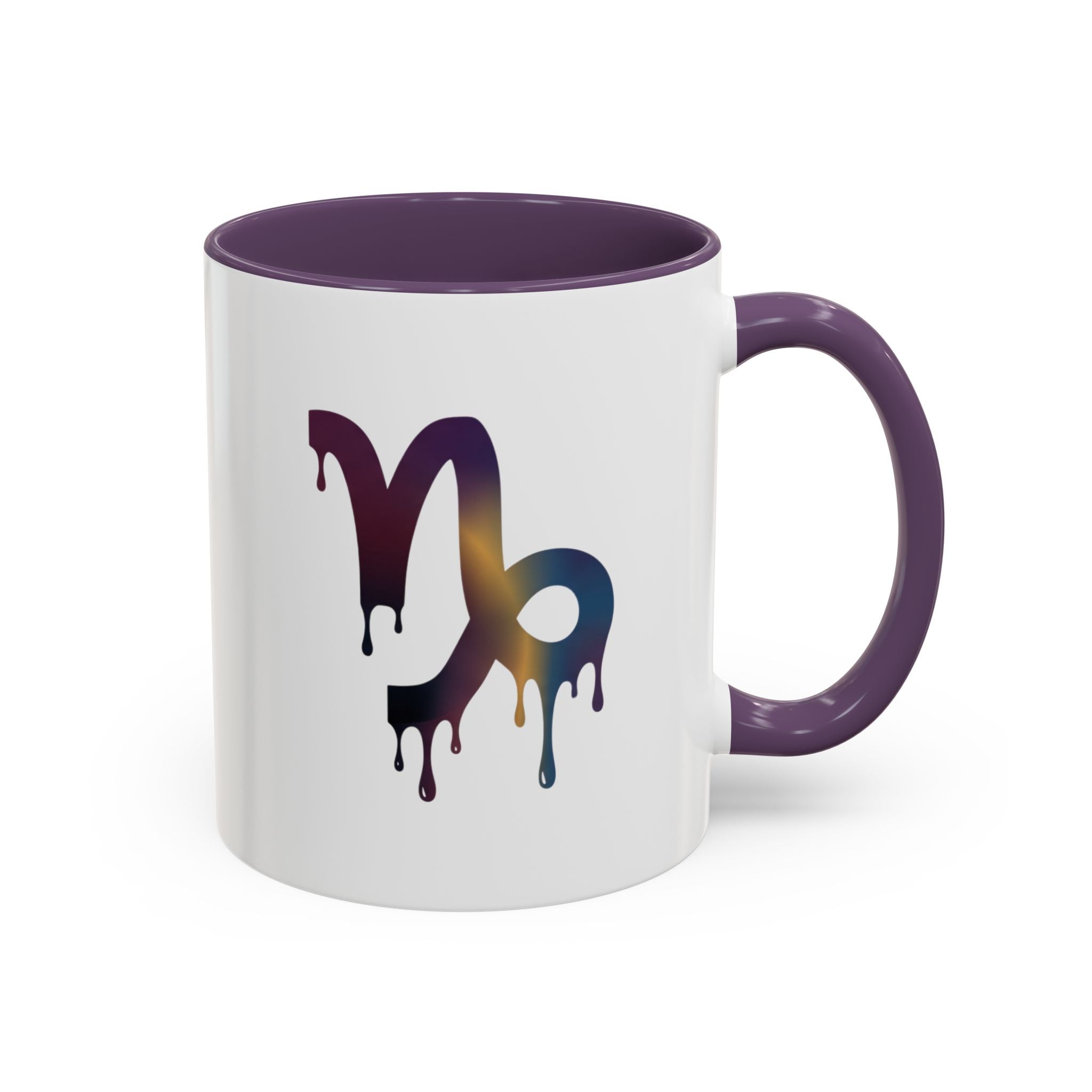 Capricorn Drip Accent Coffee Mug — Zodiac Symbol Gradient
